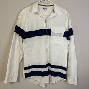 William Rast Cream and Navy Shirt